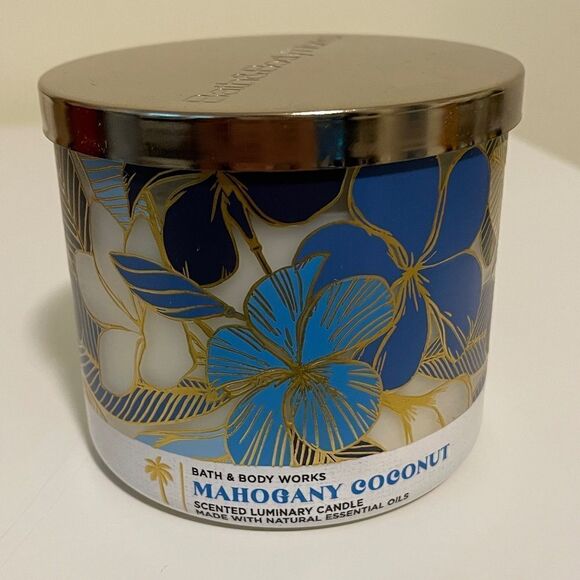 🆕 Bath & Body Works Mahogany Coconut 3 Wick Candle ⭐️ - Picture 1 of 4